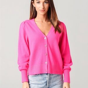 White + Warren Vibrant Pink Cardigan